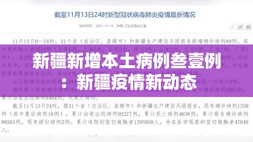 新疆新增本土病例叁壹例:新疆疫情新动态 新疆新增本土病例叁壹例:新疆疫情新动态