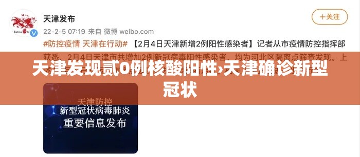 天津发现贰0例核酸阳性›天津确诊新型冠状