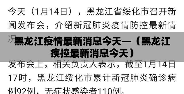 黑龙江疫情最新消息今天—（黑龙江疾控最新消息今天）