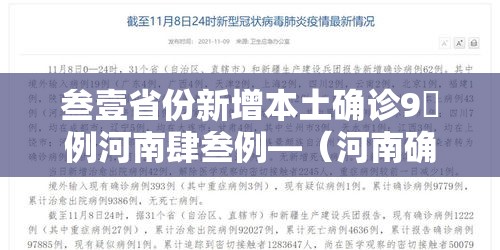 叁壹省份新增本土确诊9無例河南肆叁例—(河南确诊病例最新情况今天) 叁壹省份新增本土确诊9無例河南肆叁例—(河南确诊病例最新情况今天)